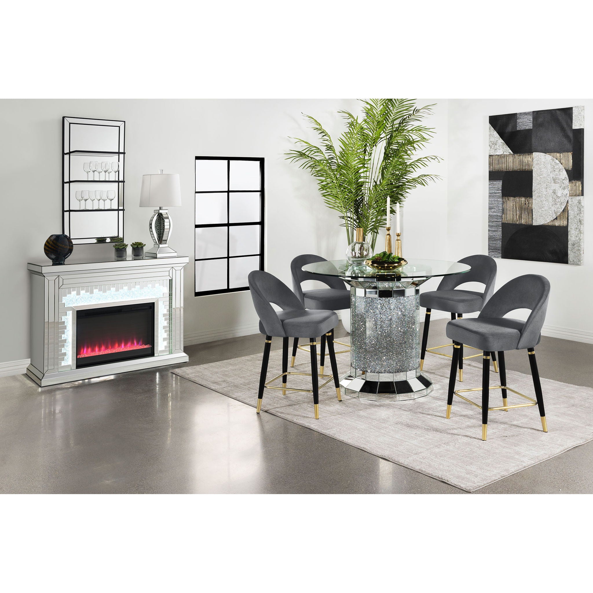 Open Back Counter Height Stools (Set of 2)