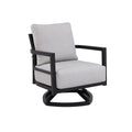 Outdoor Swivel Lounge Chair With Sunbrella Cushion, Weather Resistant - Ember Black