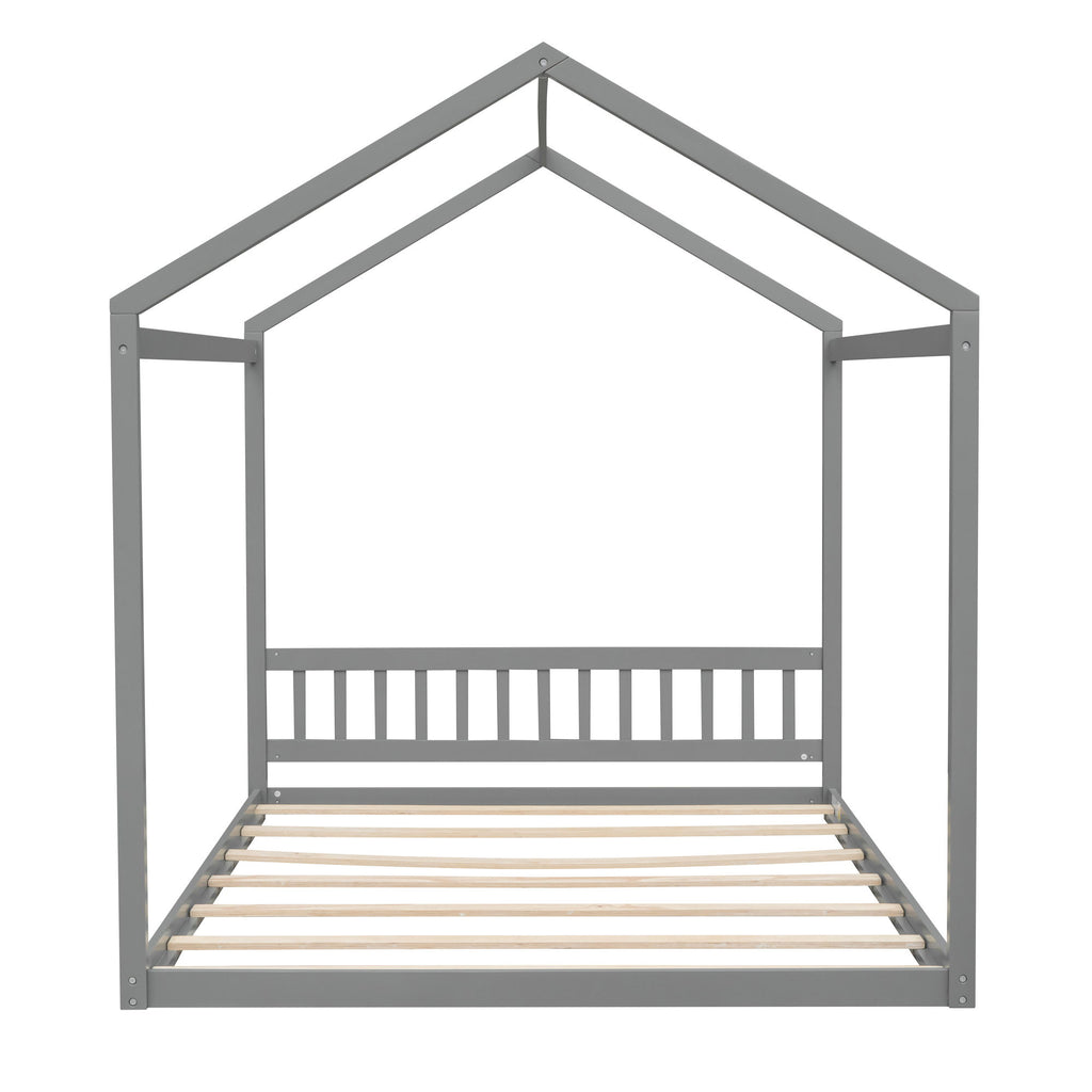 Wooden House Bed With Headboard