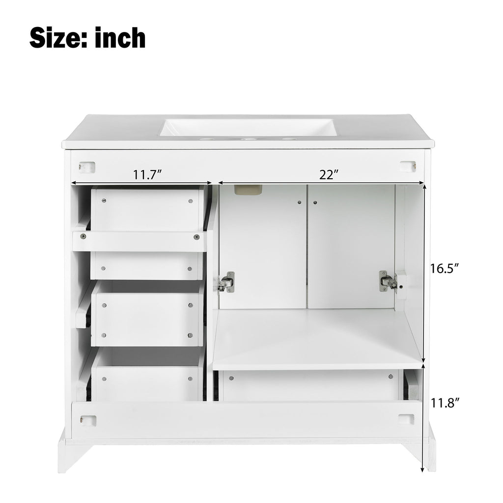 Traditional Bathroom Vanity With Soft Close Doors And Drawers