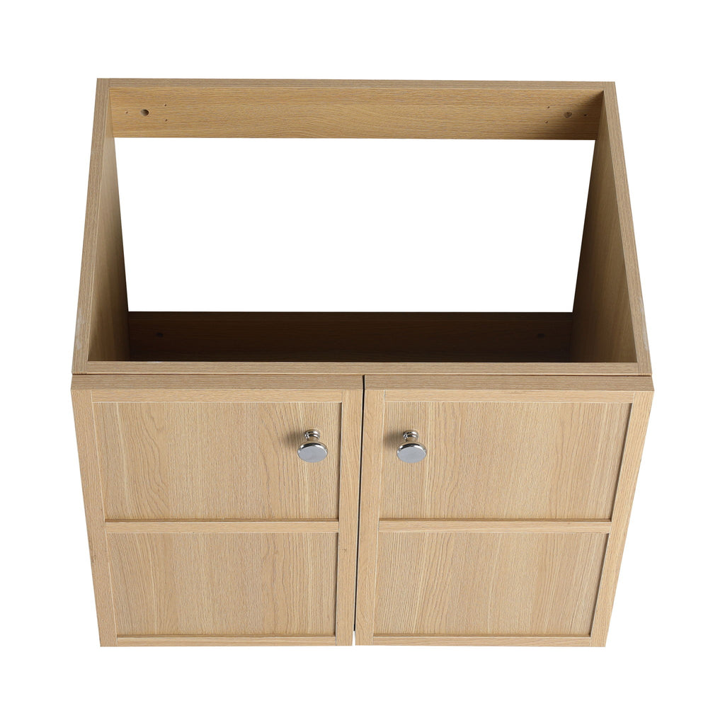 Wall Mounted Bathroom Vanity With Ceramic Sink And 2 Soft Closing Doors