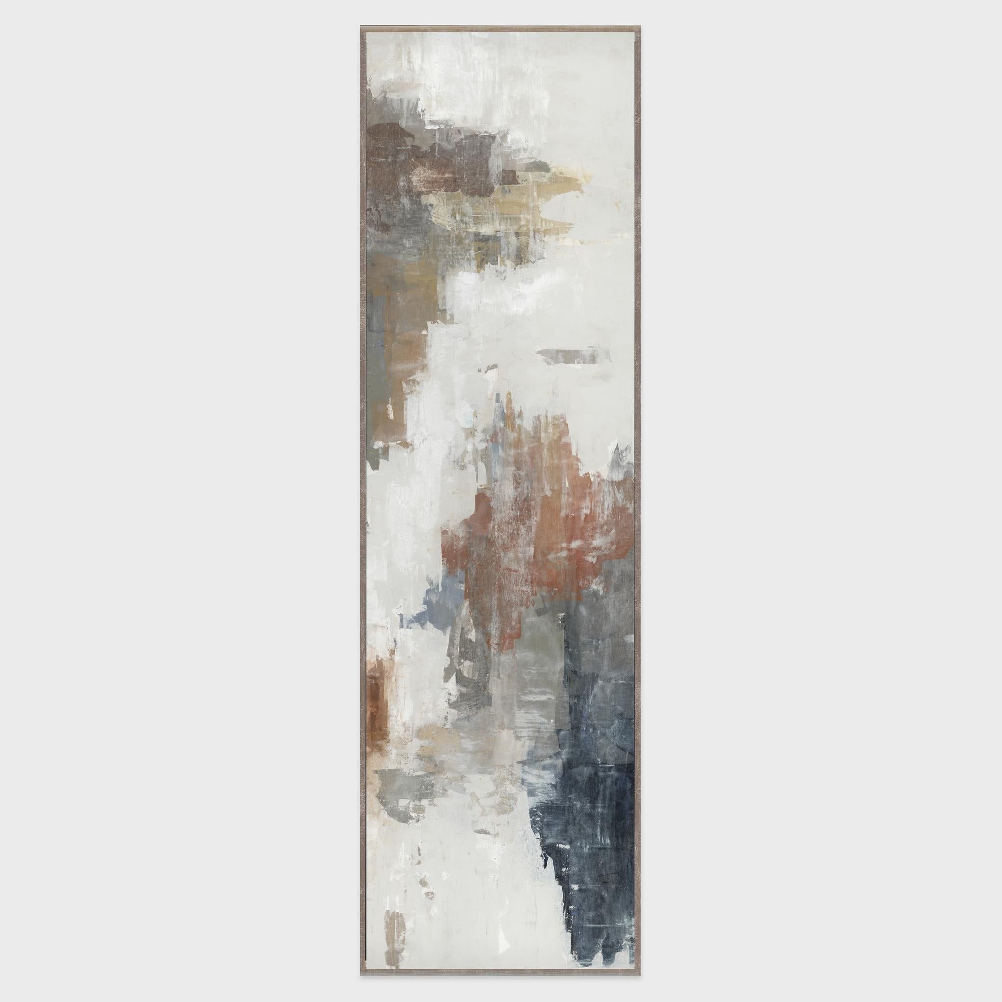 Brand New - 20" x 70" Painting Art by Buddy Whitlock Right - Dark Gray / Blue