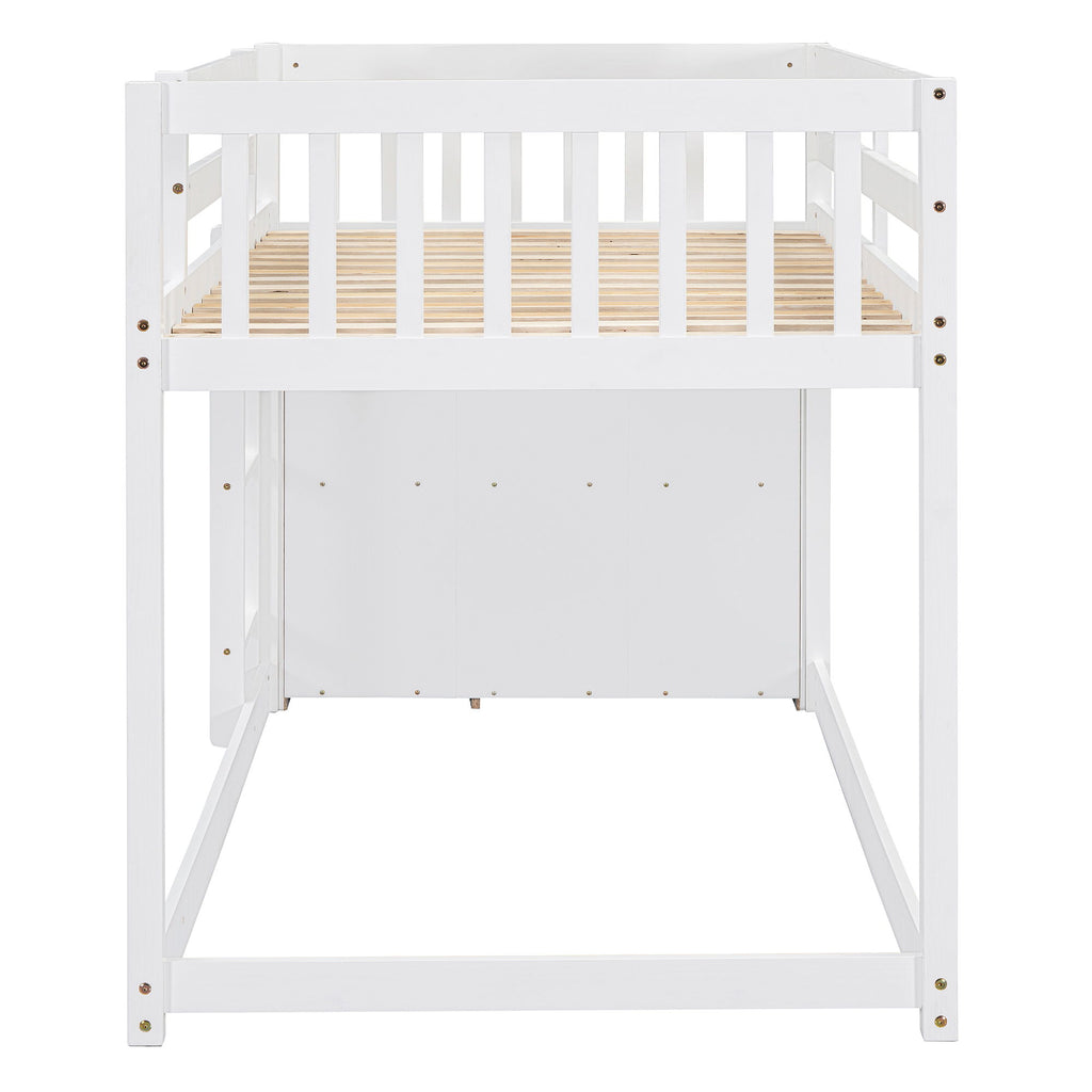 Bunk Bed With 4 Drawers And 3 Shelves