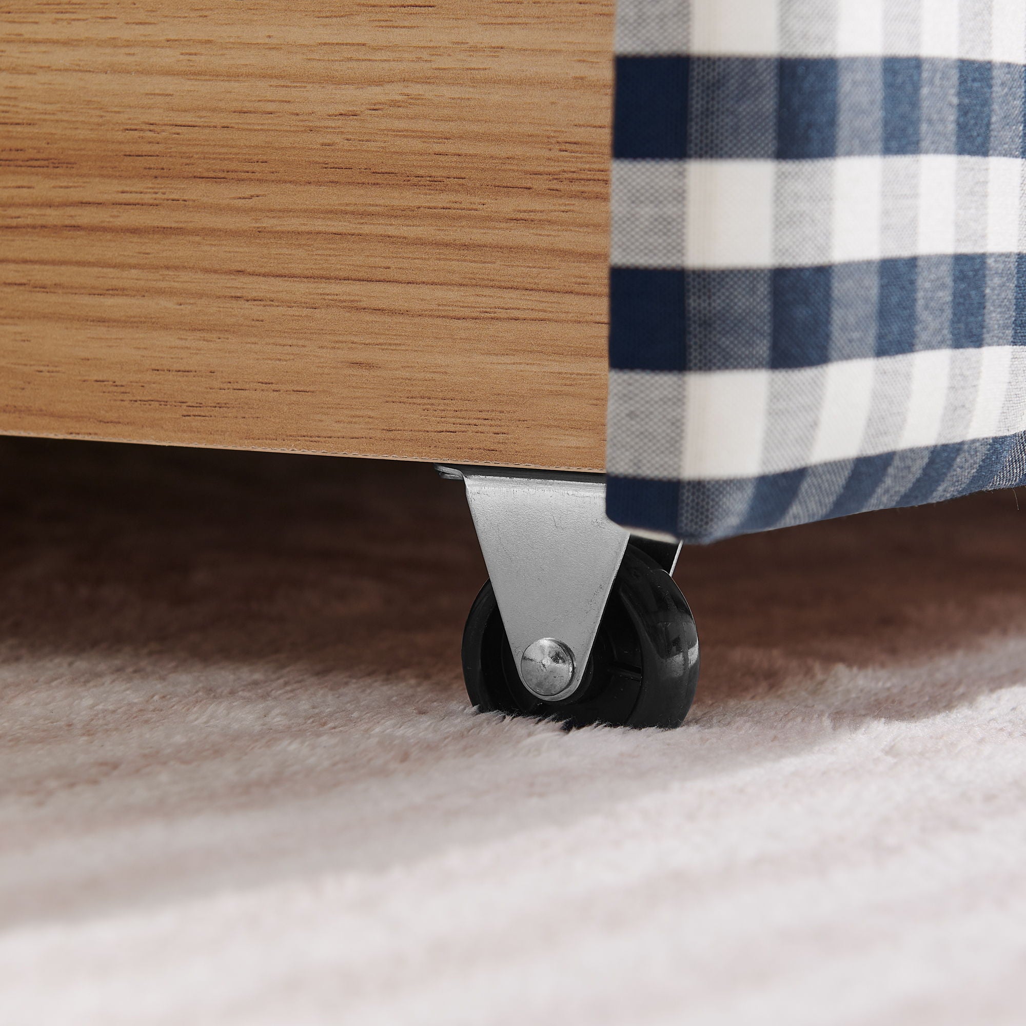 Gingham Daybed & USB Charging Port, Wave Shaped Design