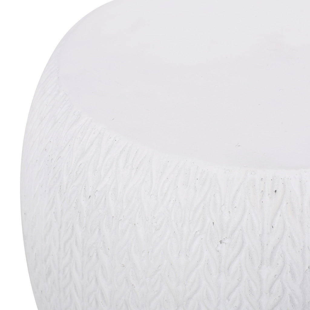 Outdoor Lightweight, Concrete Side Table - Antique White