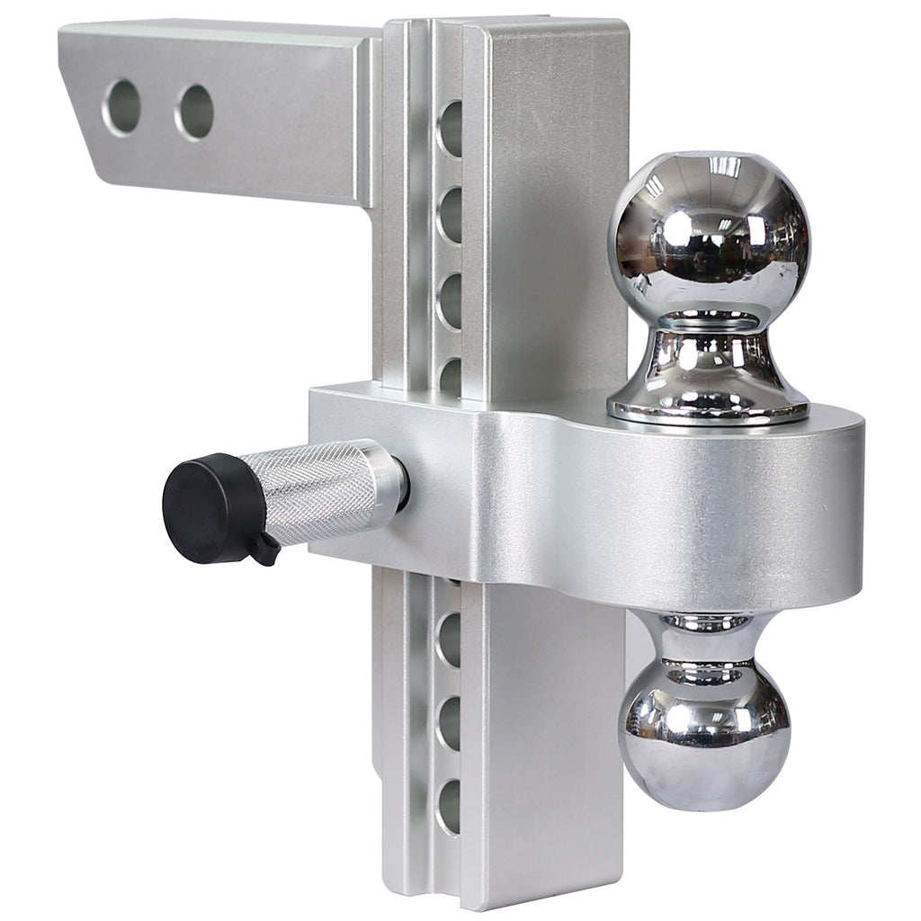 Alu - Adjustable Trailer Drop Hitch 2" Receiver 8" Adjustable - Silver