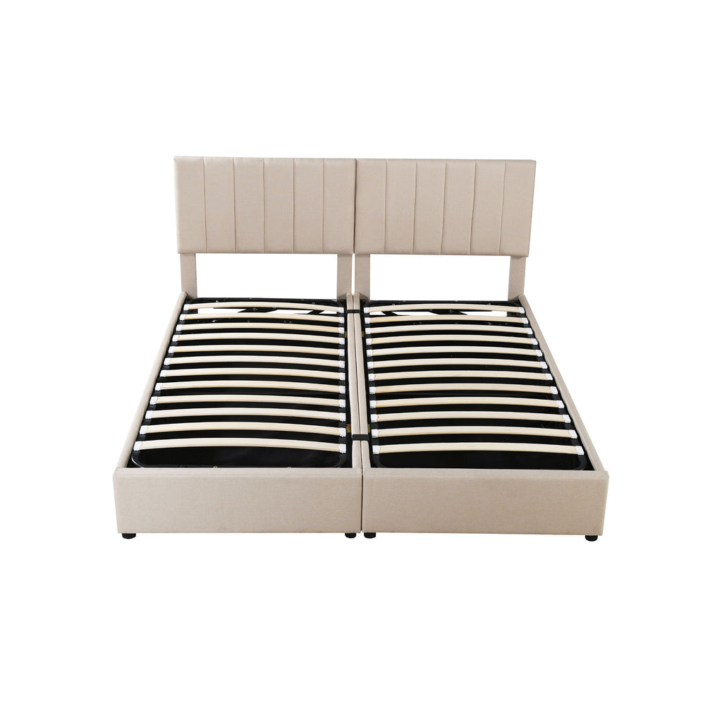 Upholstered Platform Bed With A Hydraulic Storage System