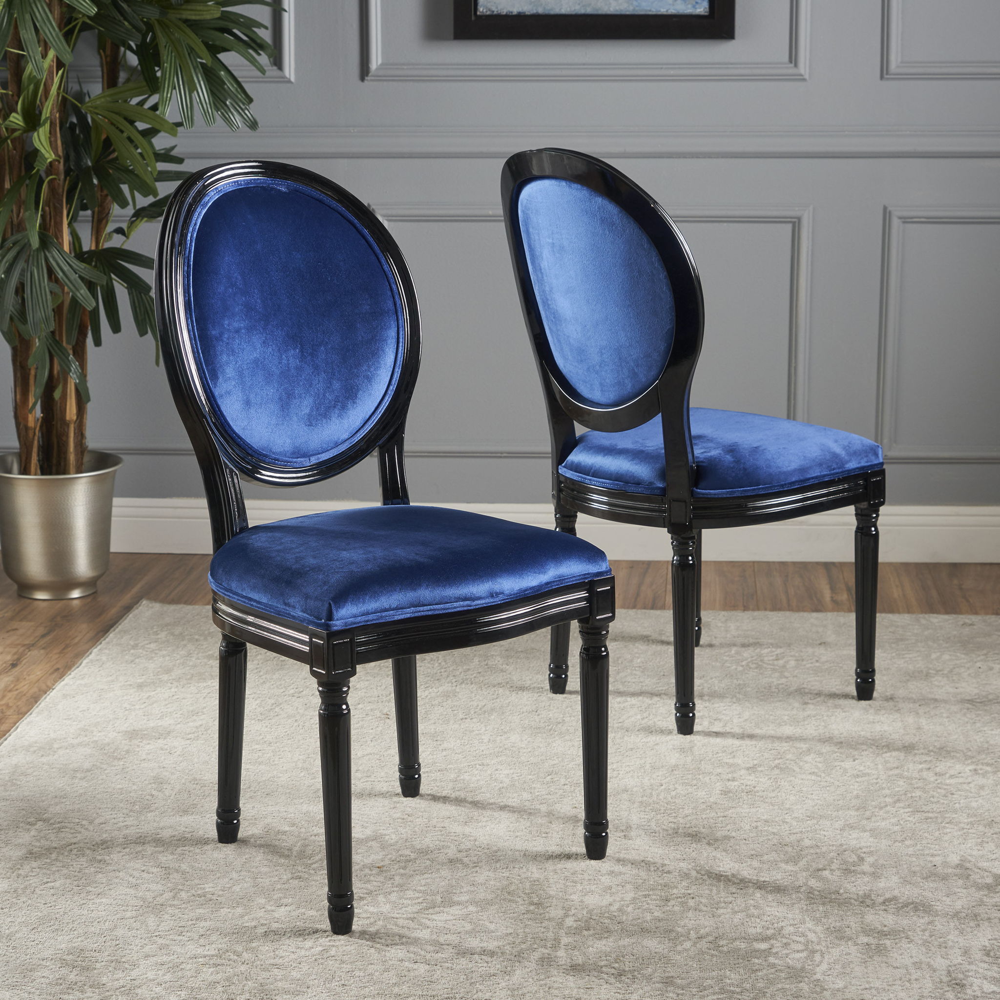 French Country Inspired Dining Chair With Iconic Round Backrest