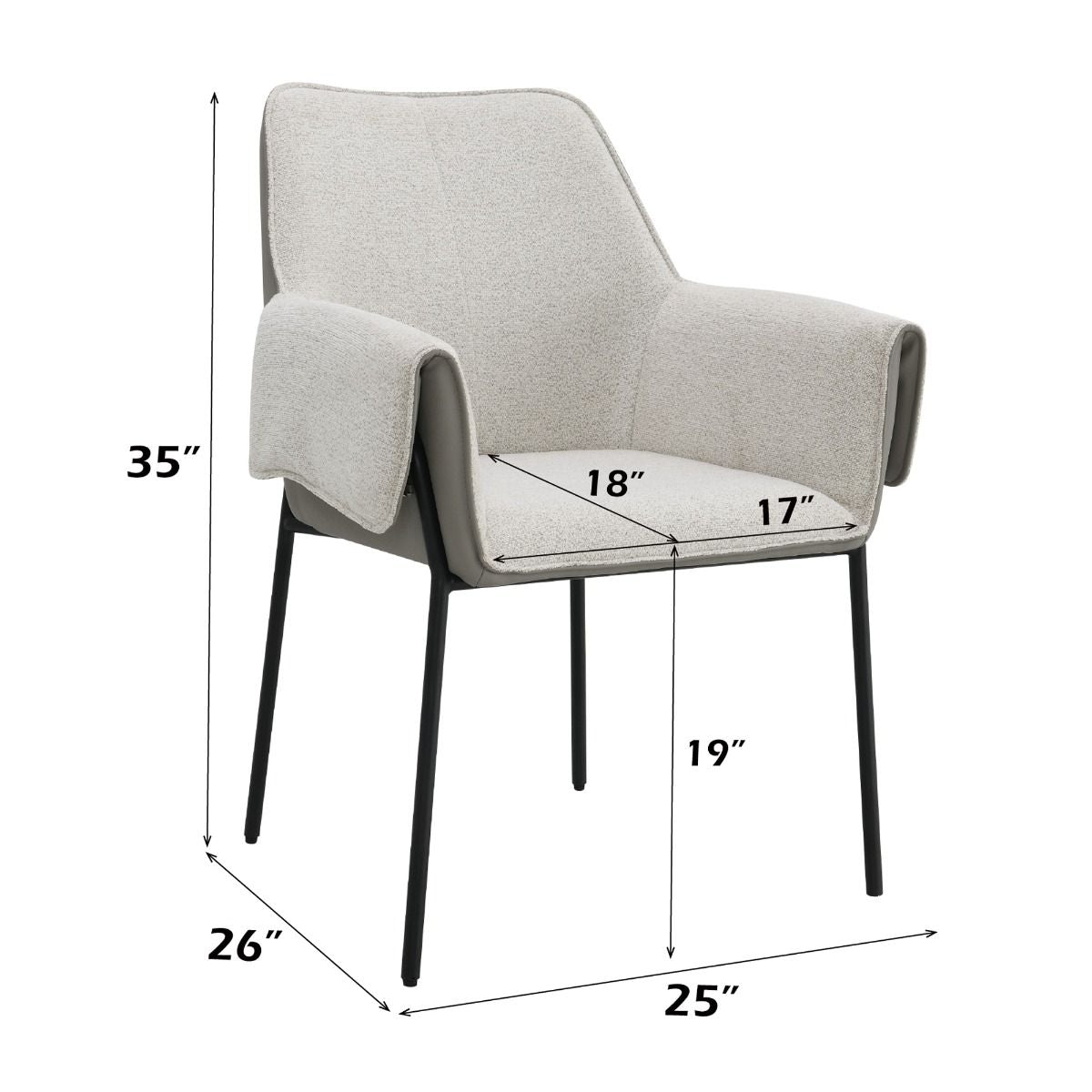 Jirina - Arm Chair (Set of 2) - Beige Chenille