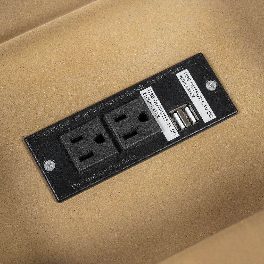 Vintage Flip Top Side Table With USB Ports