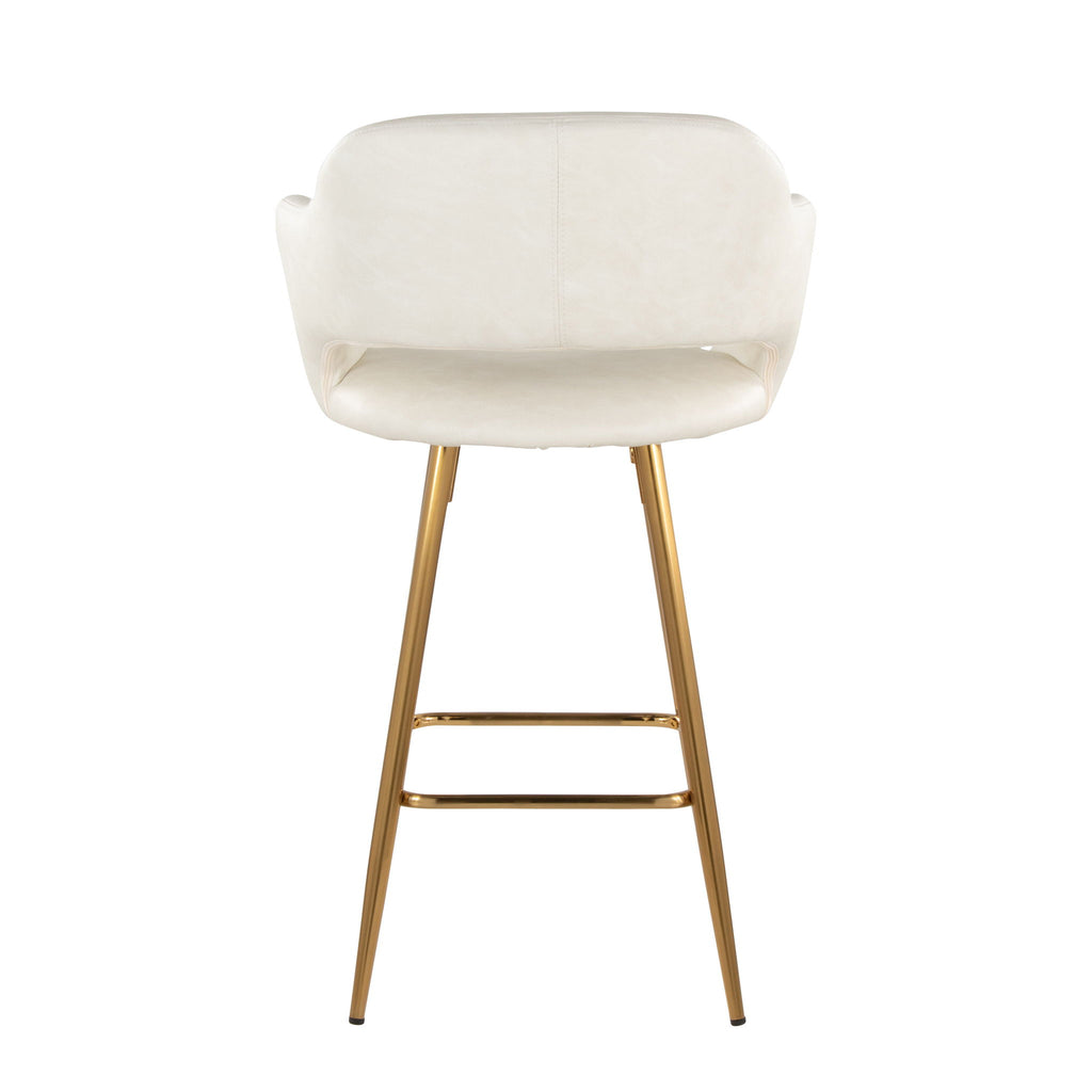 Margarite - Contemporary Fixed Height Counter Stool With Footrest (Set of 2) With Square