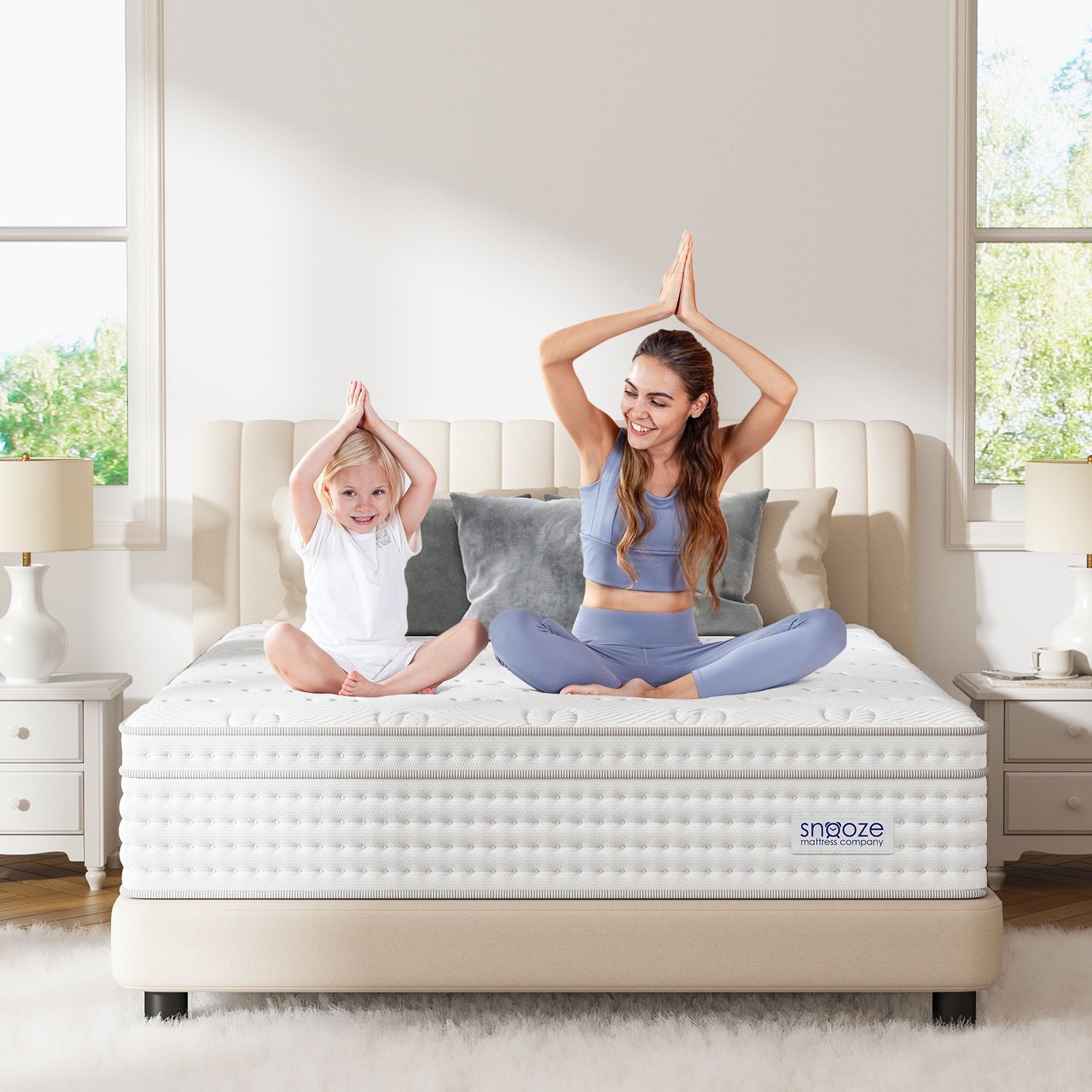 Snooze Mattress Company Atlas - 14" Euro Top Firm Hybrid Mattress With Independently Encased Coils & Gel Memory Foam