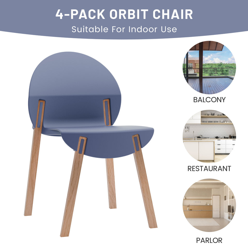 4 Piece Set Of Single Chairs With A Design Combining Modern And Traditional Elements
