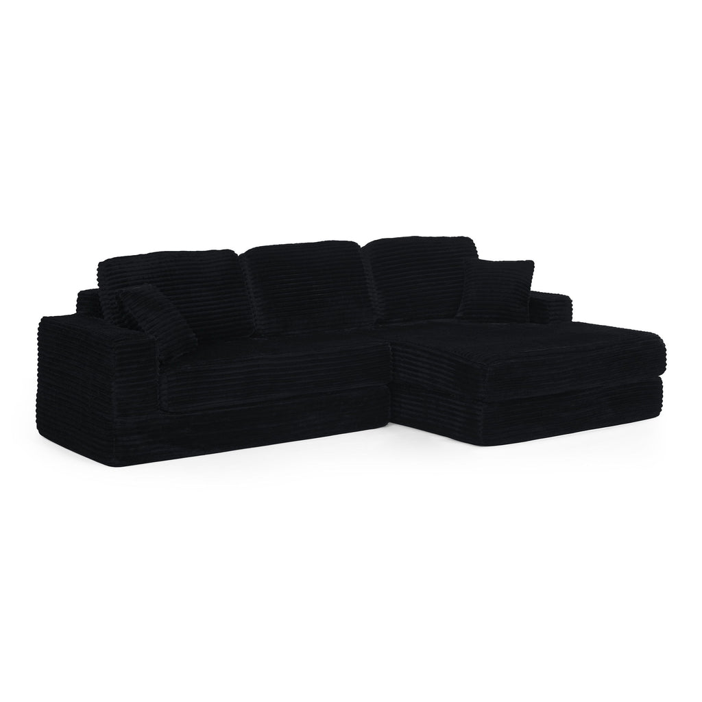 Modern Minimalist L Shape Modular Sectional Sofa, Couch