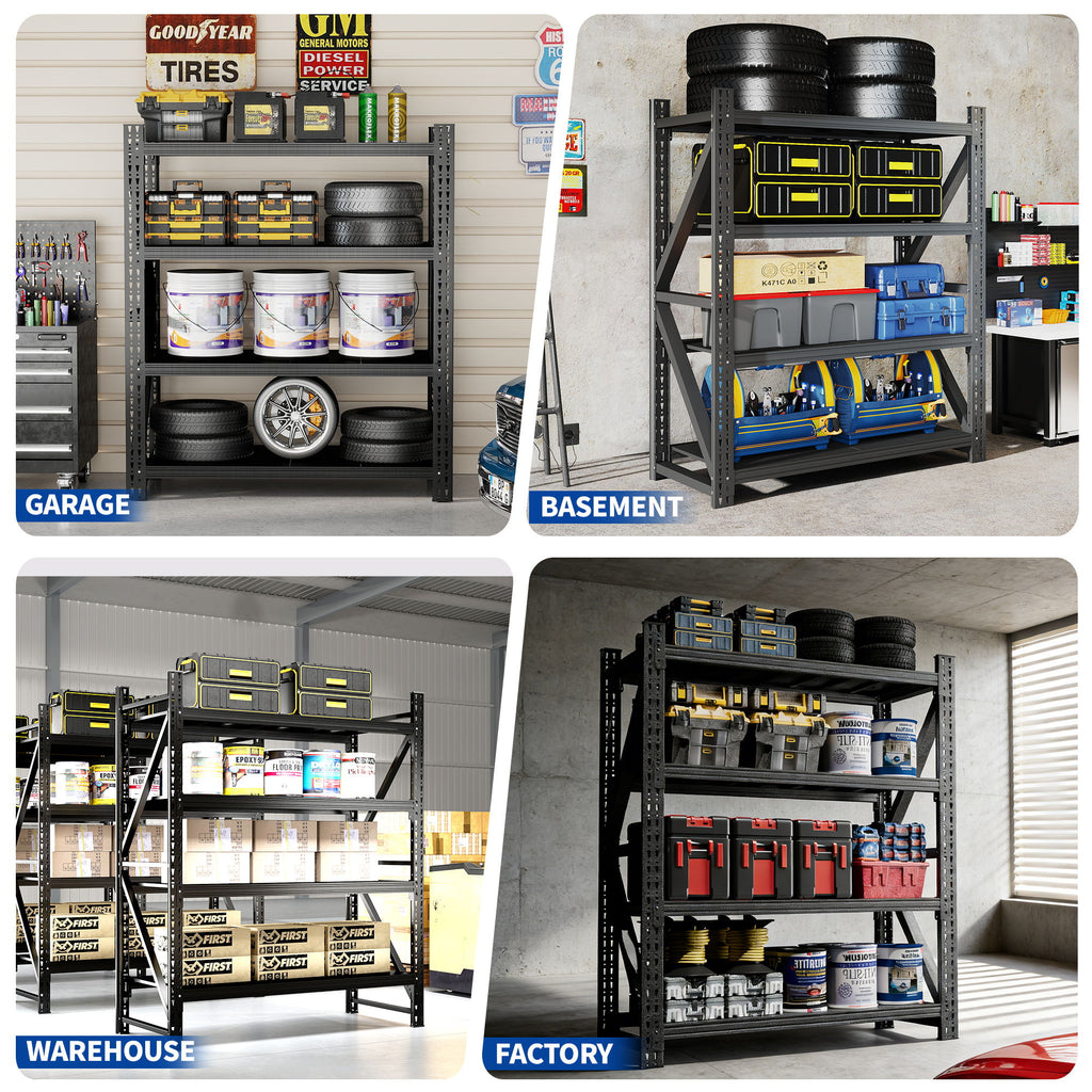 Heavy Duty 4 Shelf Garage Shelving Unit