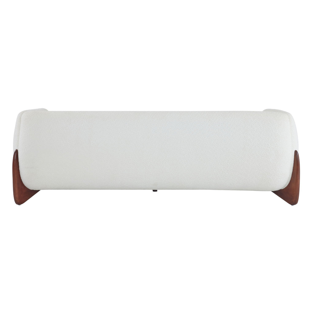 Contemporary Boucle Sherpa Sofa With Birch Wood Legs