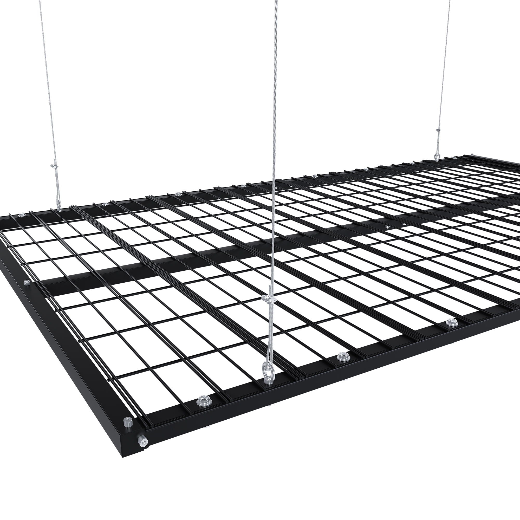 Overhead Garage Storage Rack For High Ceilings & Safety Lock - Black