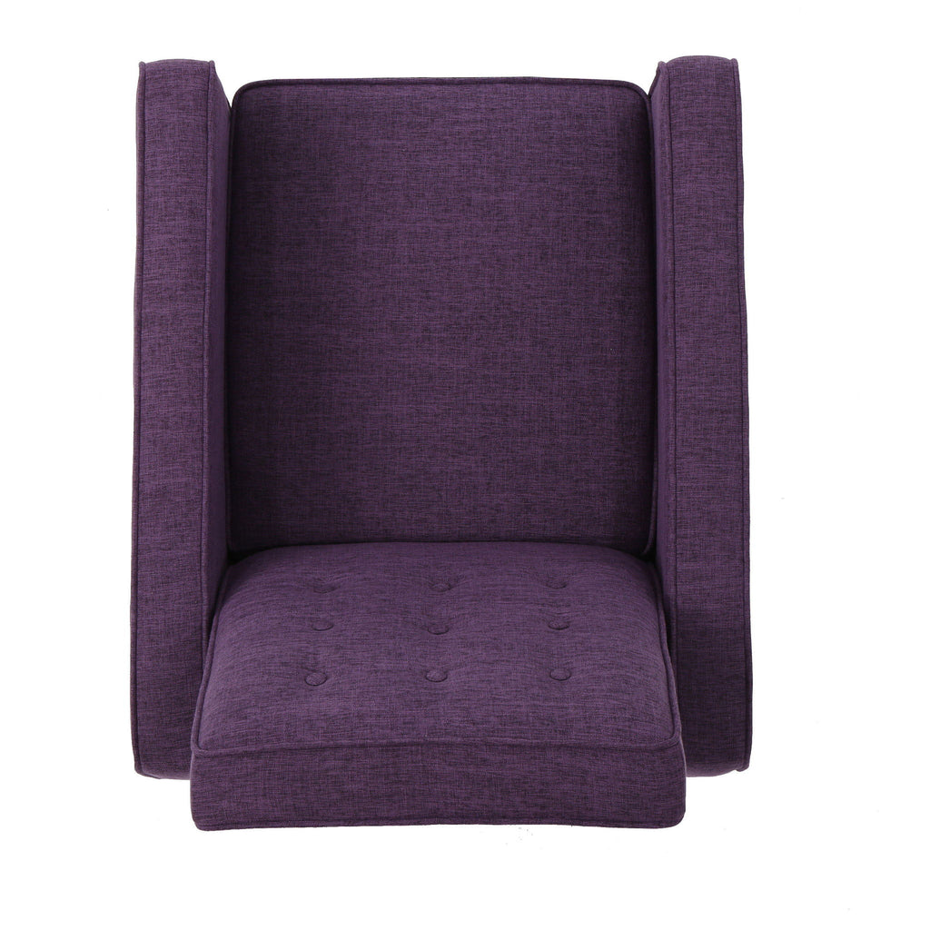 Mid-Century Modern Recliner With Button Tufted Waffle Stitch