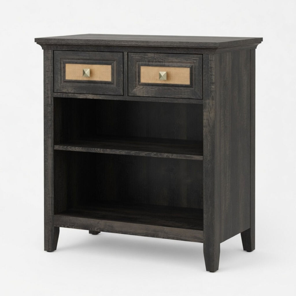 Storage Cabinet With 2 Drawers And 2 Shelves - Coffee