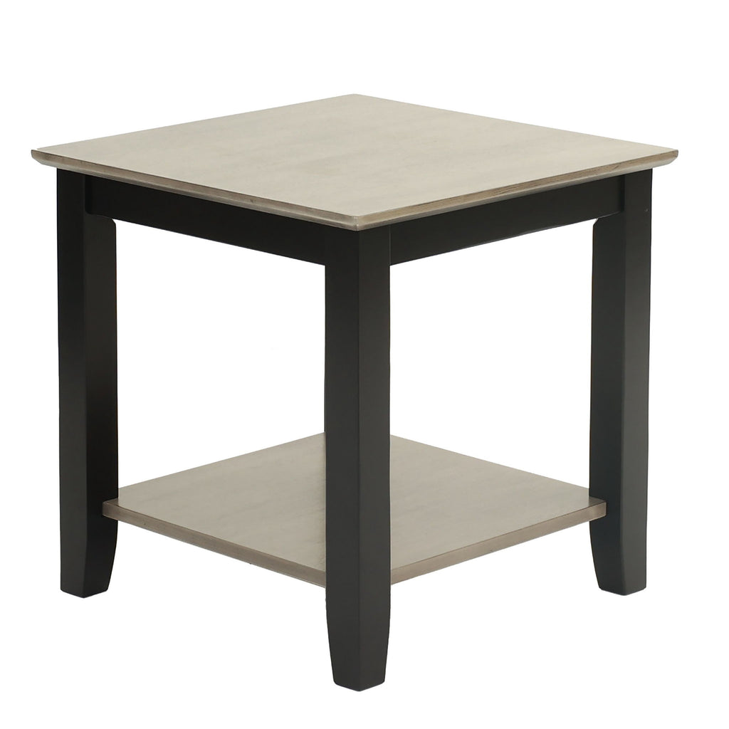 3 Piece Table Set With Open Shelf Storage, Includes Coffee, End & Console Table - Black / Black / Gray / Gray
