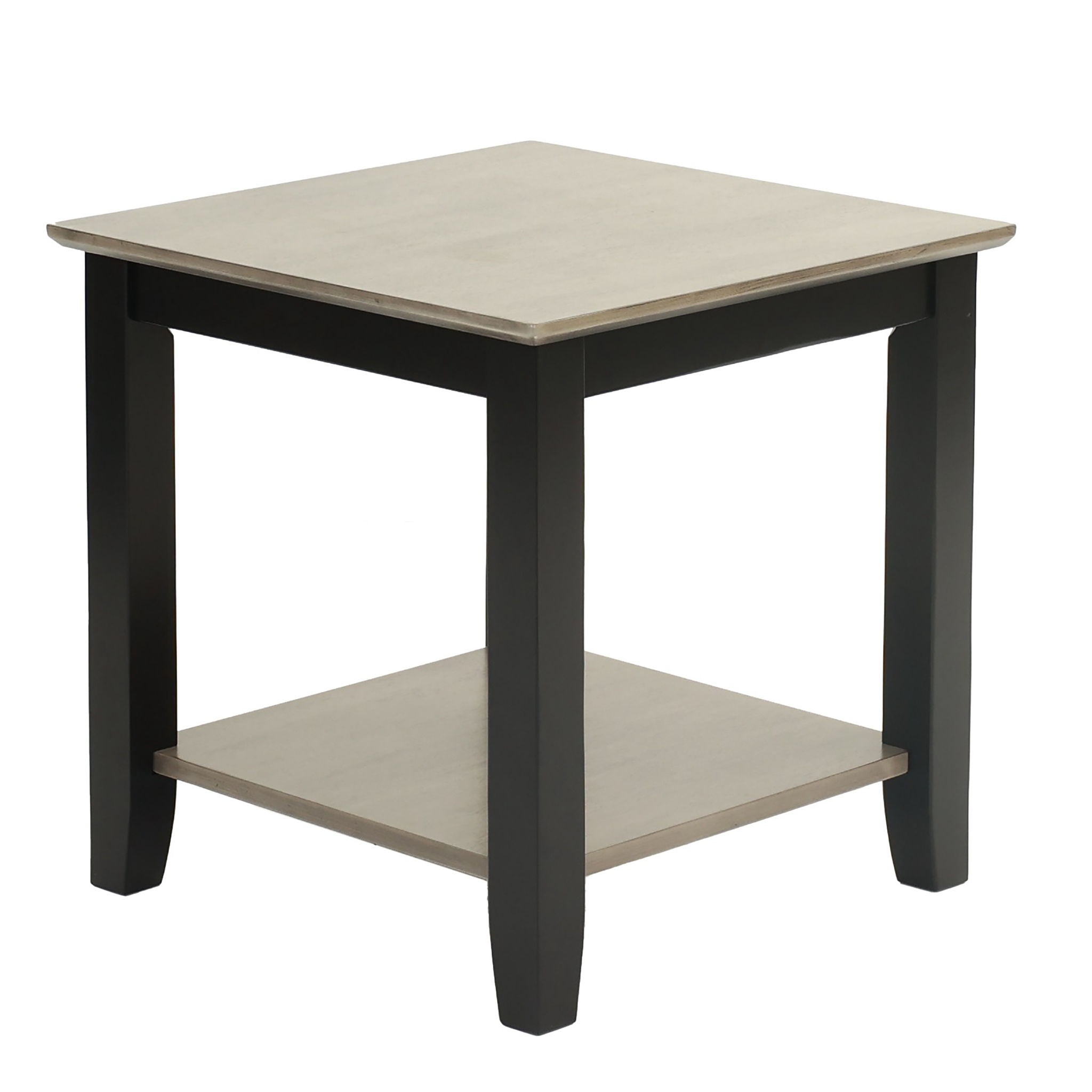 3 Piece Table Set With Open Shelf Storage, Includes Coffee, End & Console Table - Black / Black / Gray / Gray