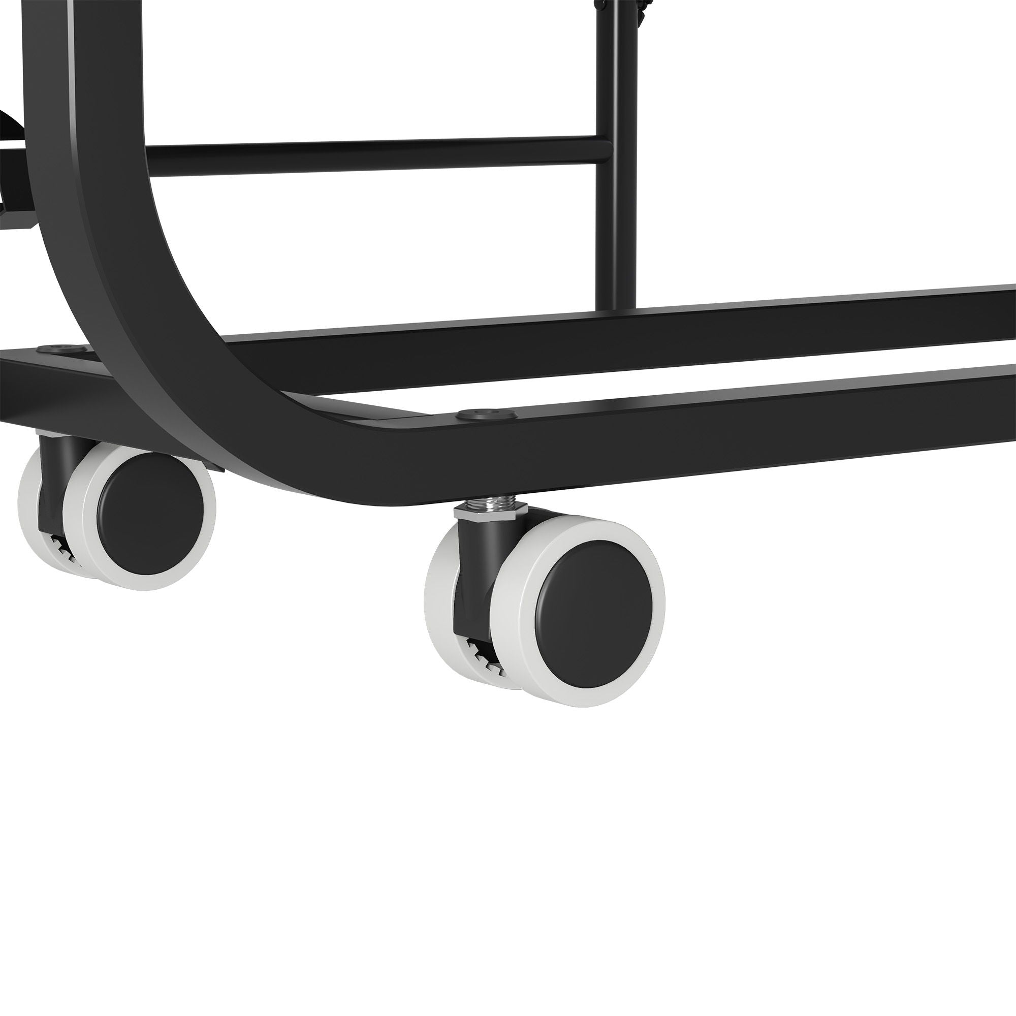 Twin Folding Bed With Memory Foam Mattress, On Wheels, Portable Bed For Adults & Guests - Black