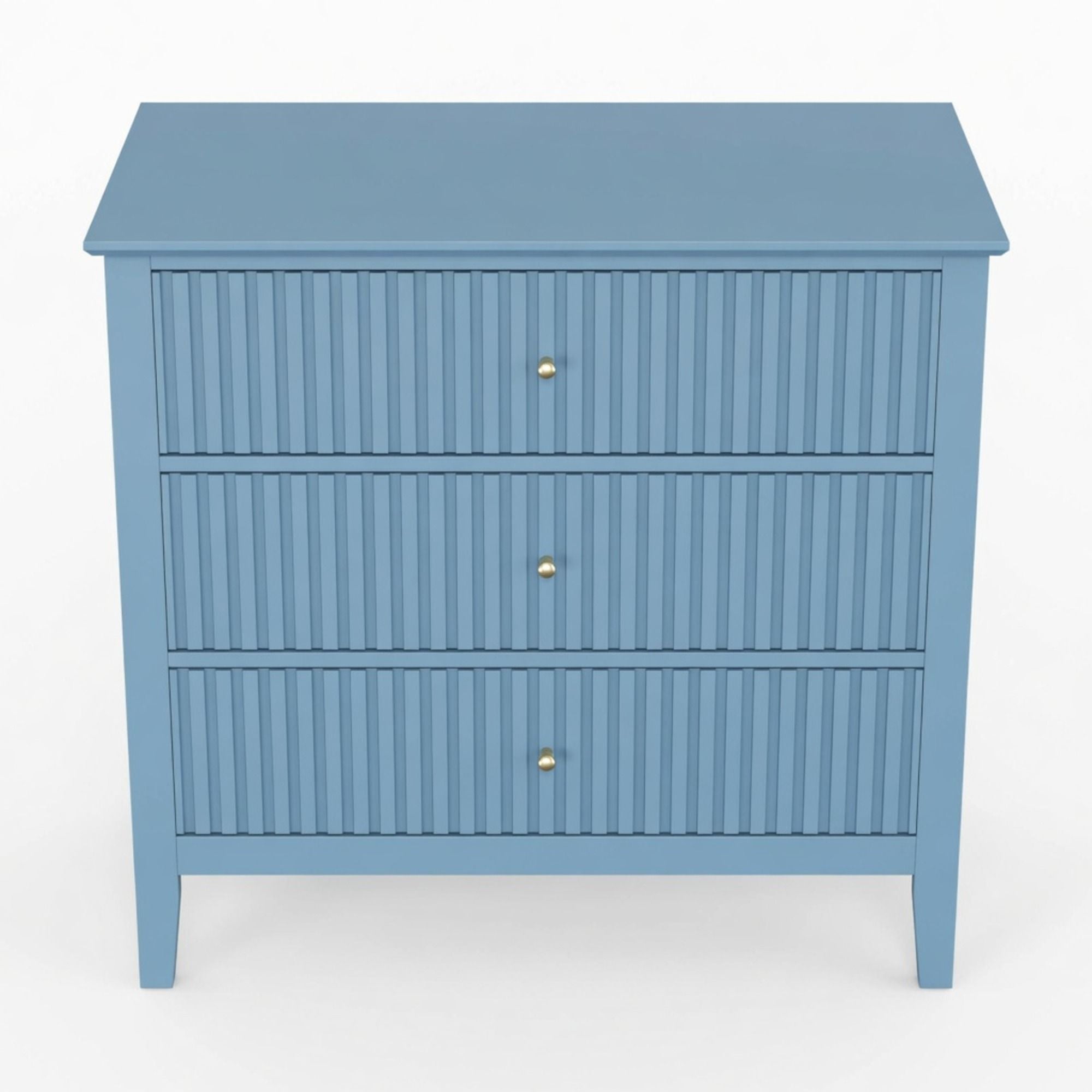 Fluted 3 Drawer Nightstand With Soft Close Slides