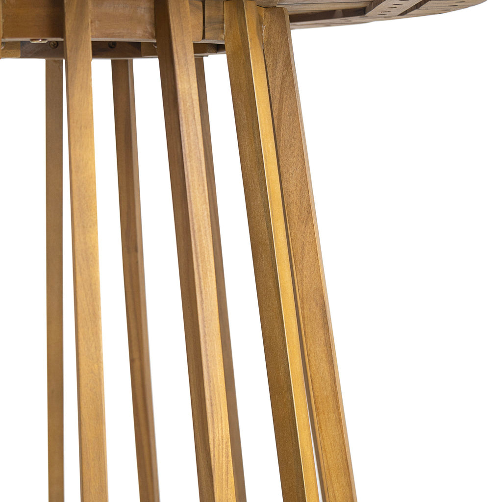 Outdoor 3 Pieces Acacia Wood Dining Set With Cushions