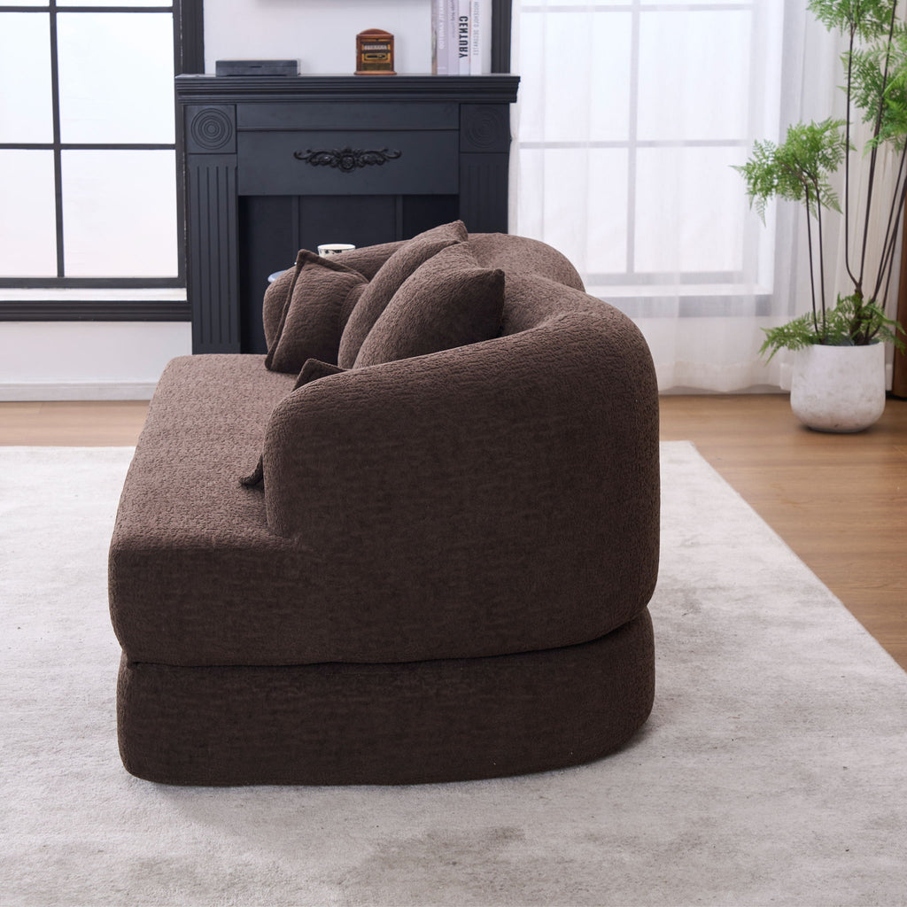 Foldable Sofa Bed, Boneless Couch Convertible Sleeper With 4 Pillows