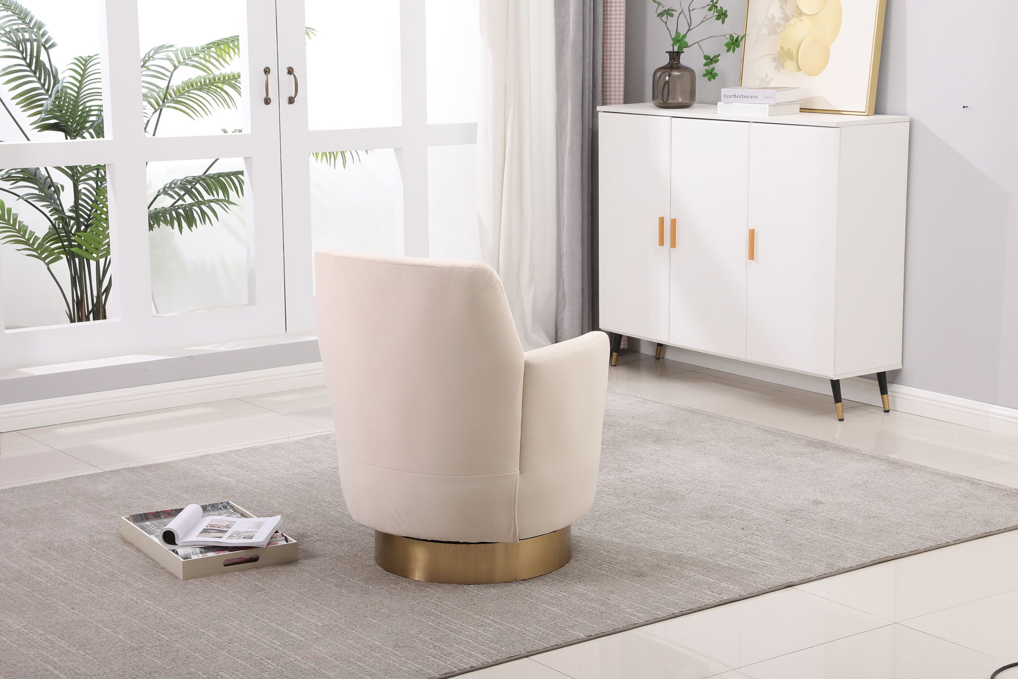 Teddy Swivel Barrel Chair, Swivel Accent Chairs Armchair For Living Room