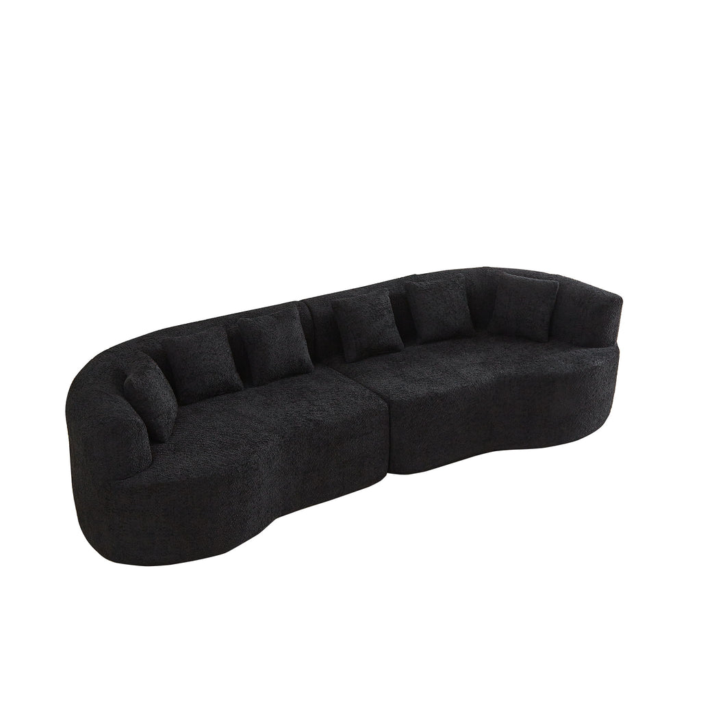 Curved Sectional Sofa With 6 Pillows