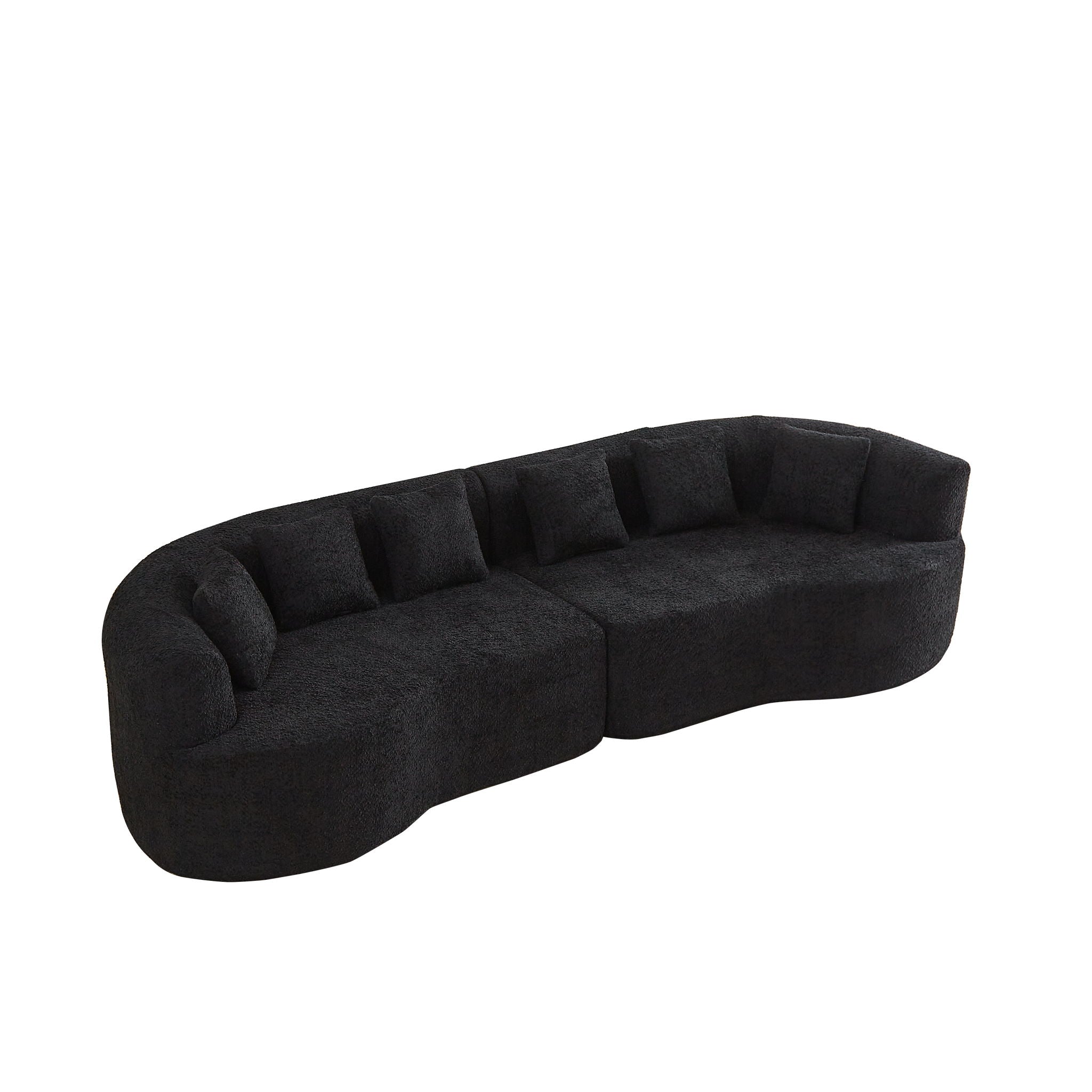 Curved Sectional Sofa With 6 Pillows