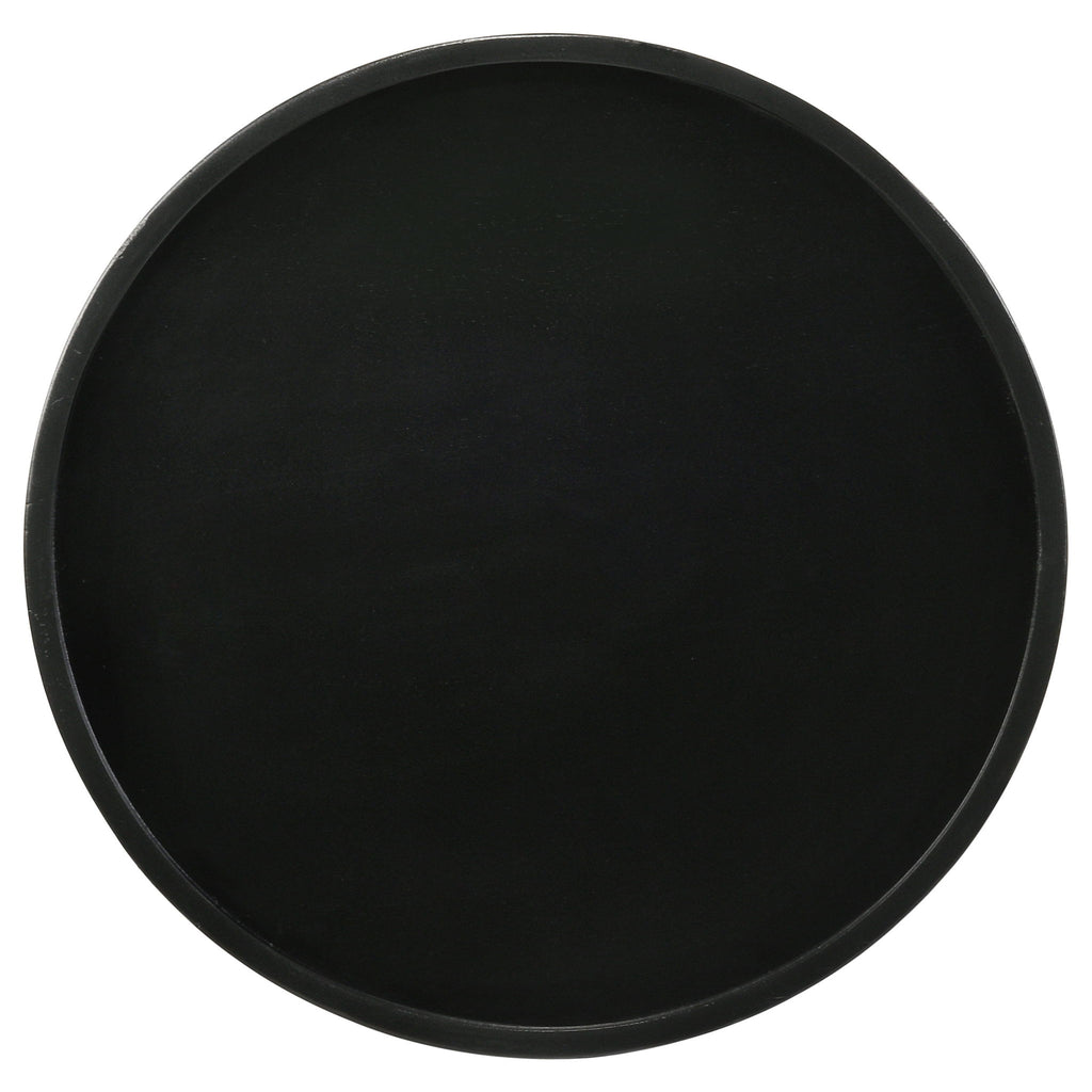 Stain Pedestal Accent Round Table With Lipped Top - Black