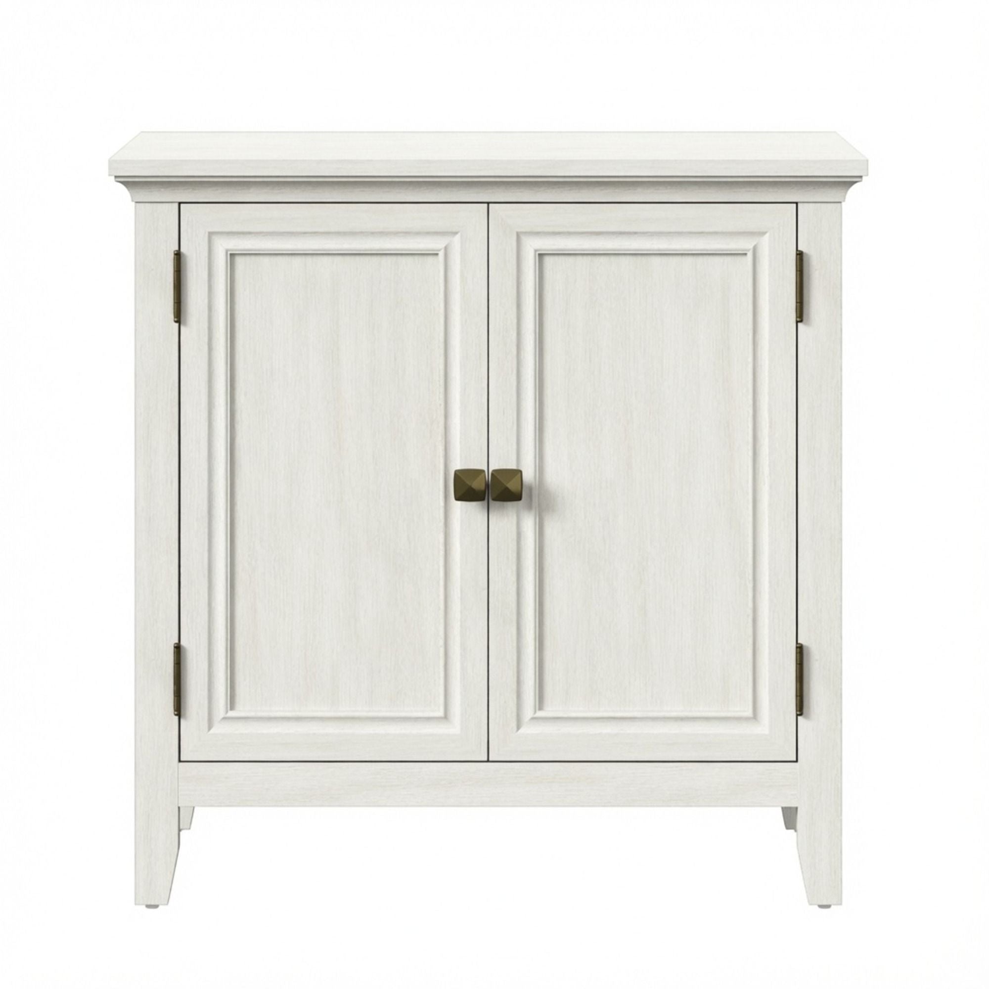 2 Door Buffet Cabinet With Adjustable Shelves - Matte White / Grayish