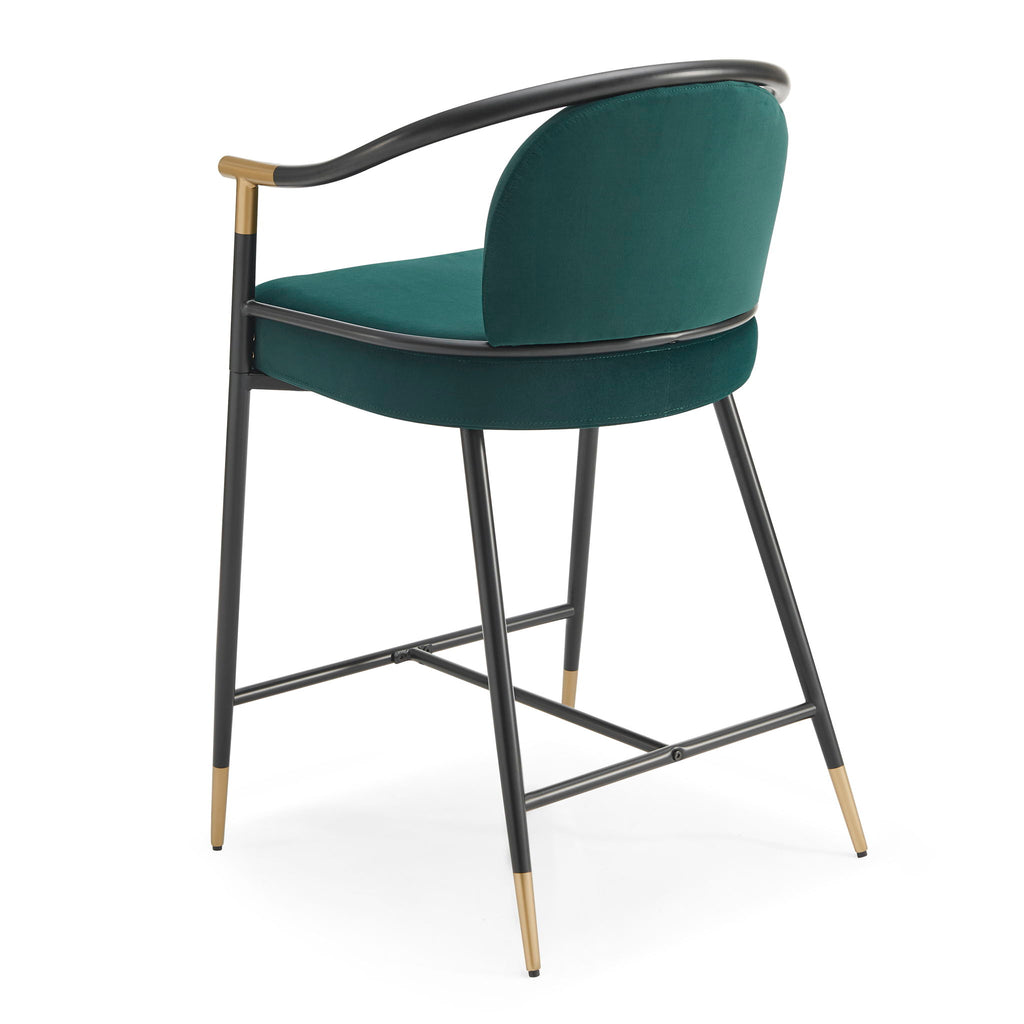 Contemporary Upholstered Counter Stool Set With Metal Frame