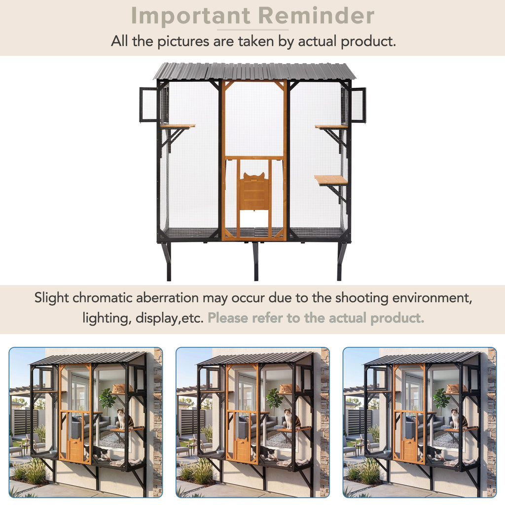 Outdoor Cat Catio With Platforms