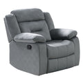 Modern Manual Recliner With Padded Seat And Pillow Arms