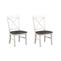 Dining Chairs (Set of 2) - Brown / White