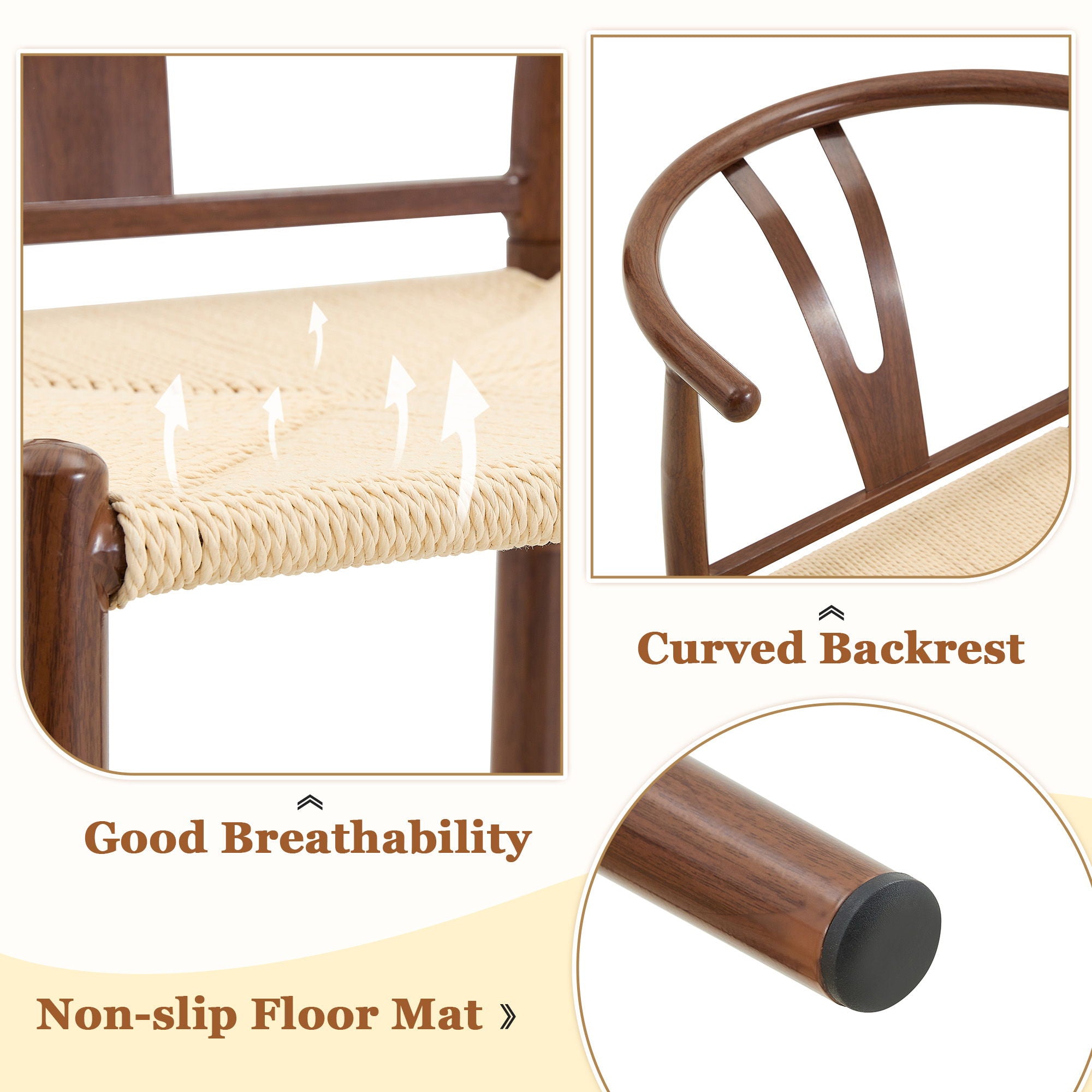 Wesborn - Y Shaped Medieval Armchair For Dining Table (Set of 2) - Brown
