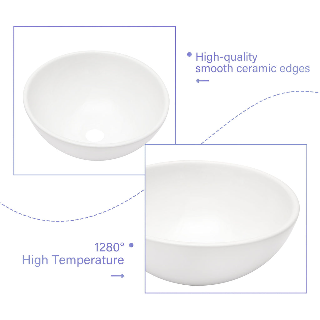 Modern Ceramic Circular Vessel Bathroom Sink