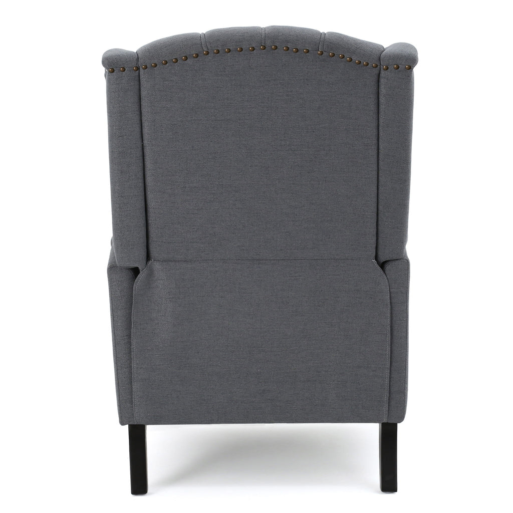 Armchair Recliner With Pushback Mechanism And Wingback Design