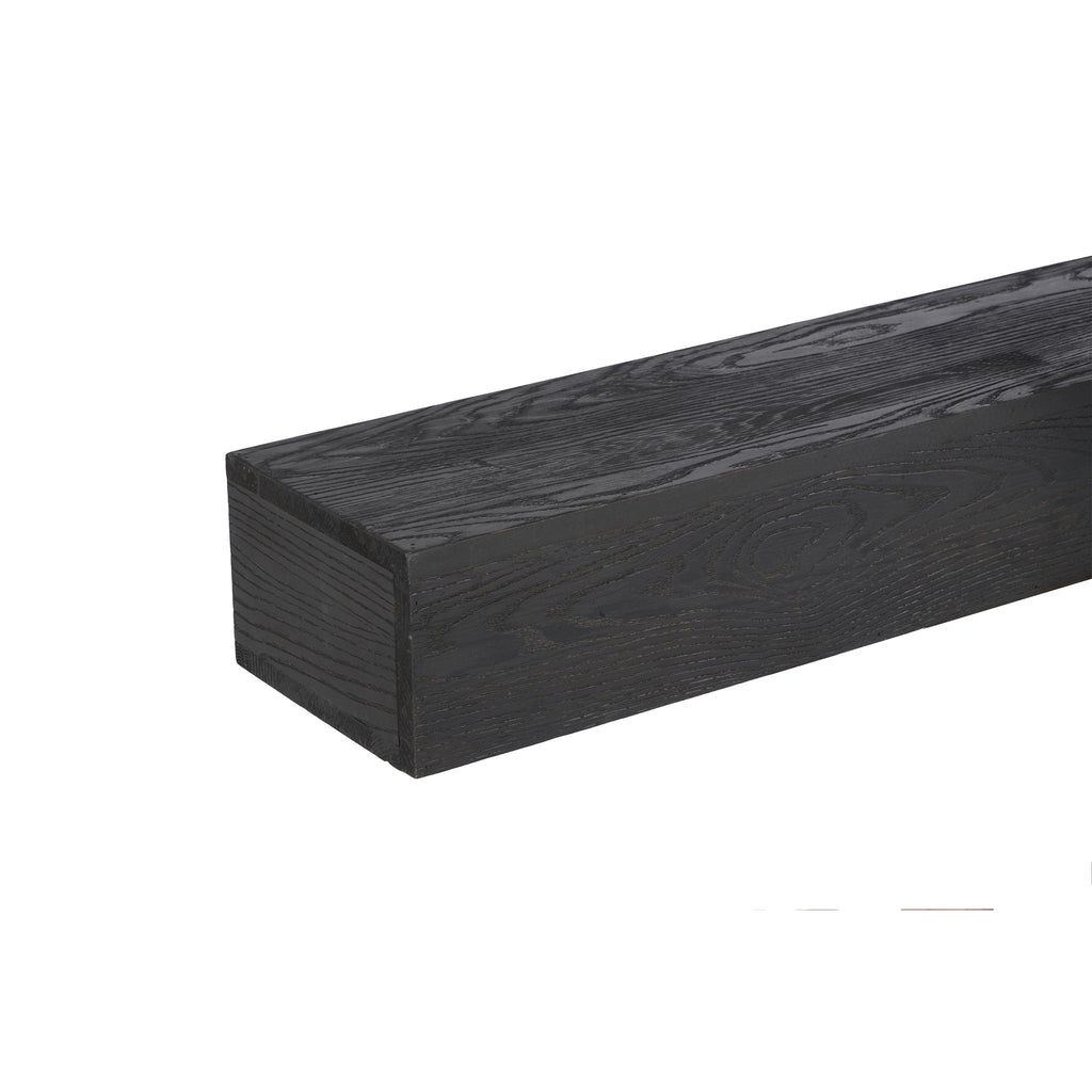 48'' Embossed Fireplace Mante, Wall Mounted Floating Shelf - Black