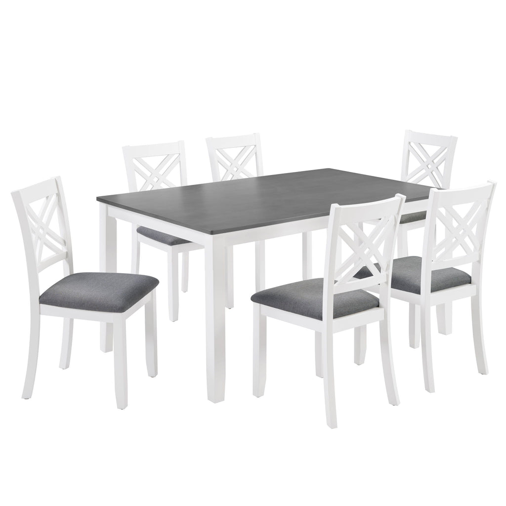Kitchen Dining Set, Rectangular Dining Table & Upholstered Chairs