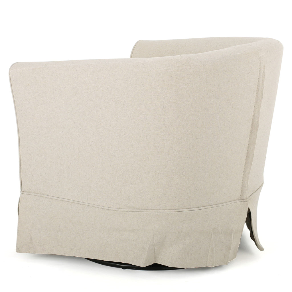 Glitter - Upholstered Swivel Chair With Loose Cover And Curved Back