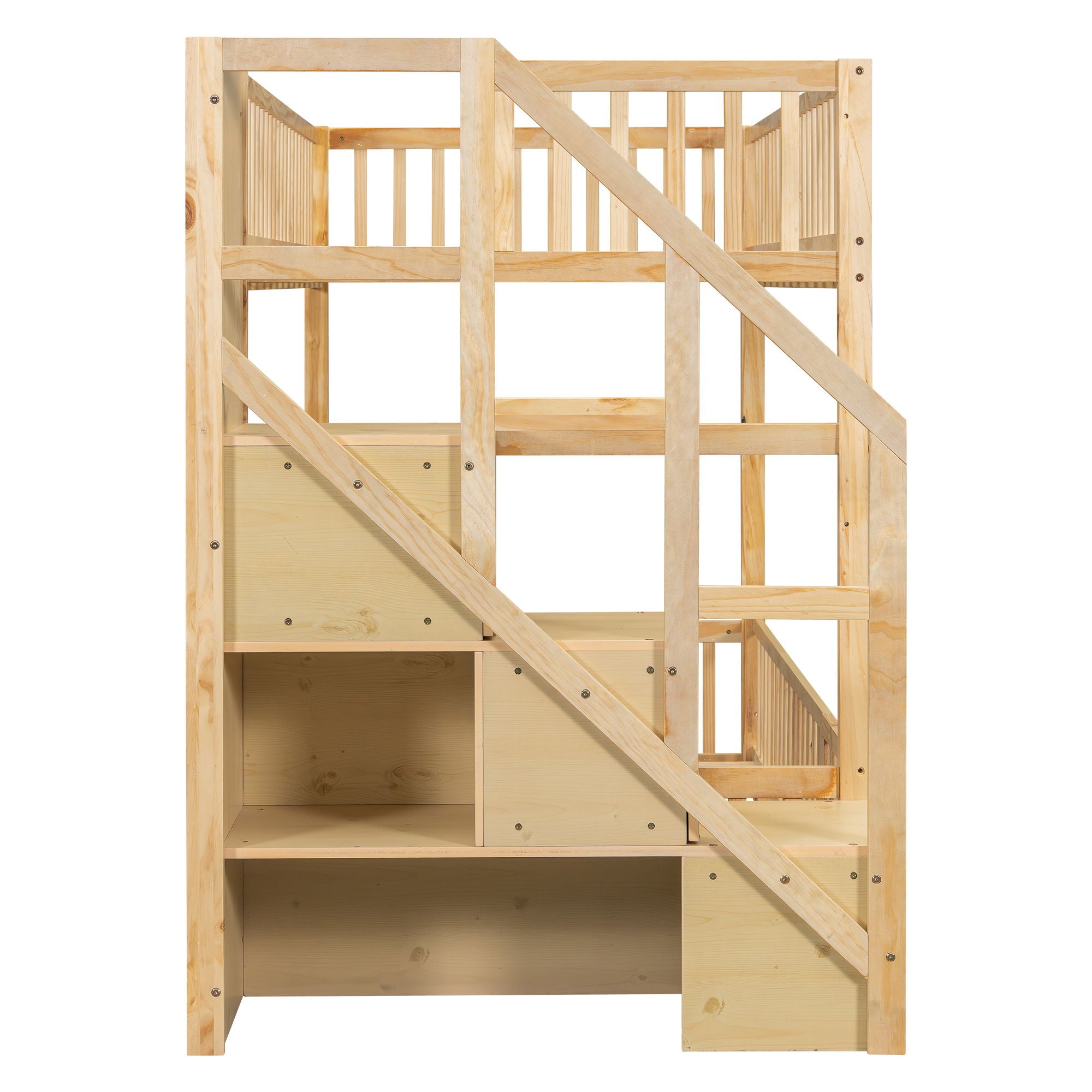 Floor Bunk Bed With Ladder And Storage