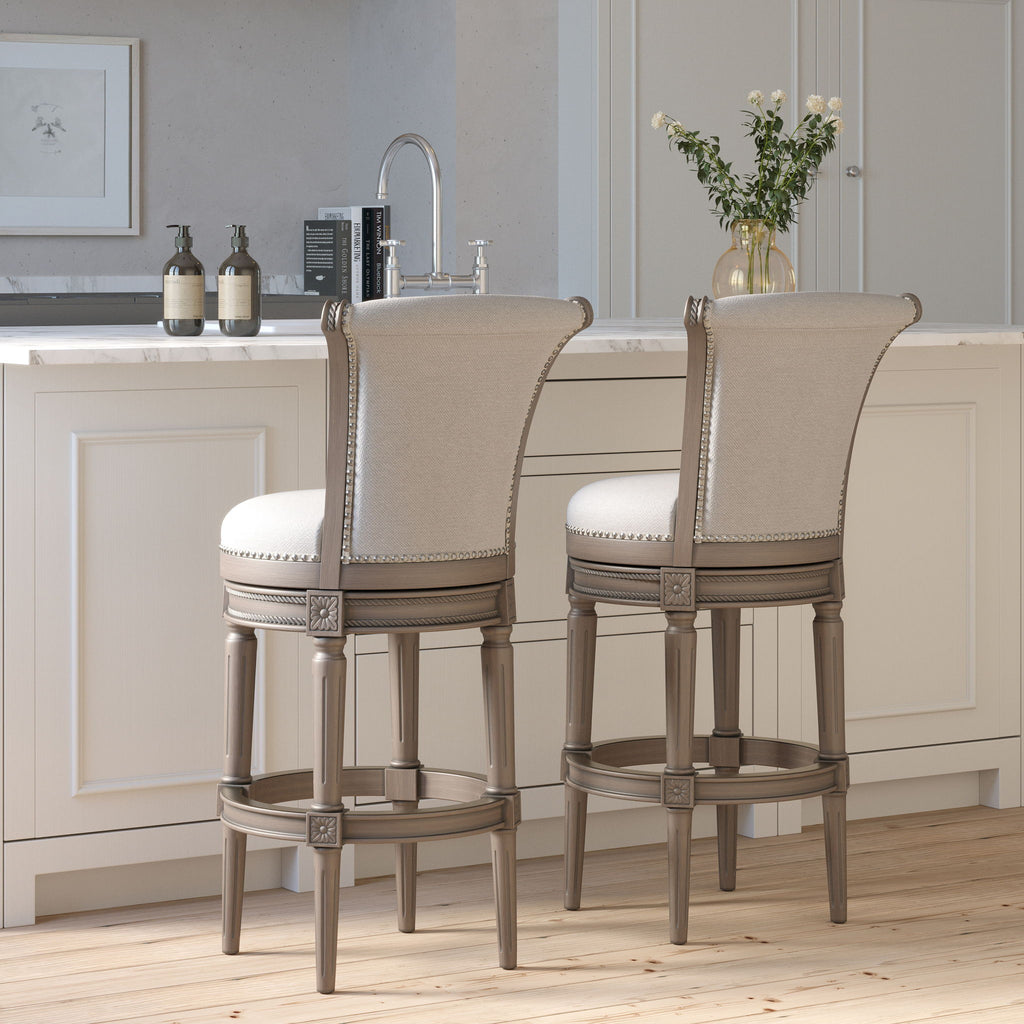 Swivel Barstool With High-Back