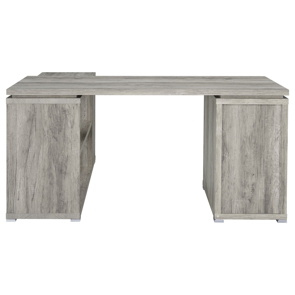 Tona - L-Shape Computer Desk With 3 Drawers And 5 Shelves
