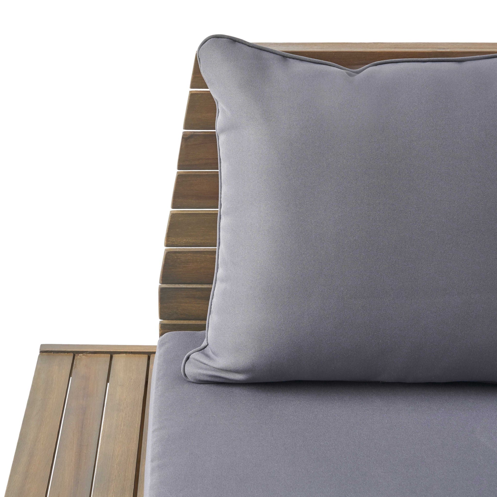Aticus - 4 Person Outdoor Seating Group With Cushions, Slatted Club Chair - Dark Gray