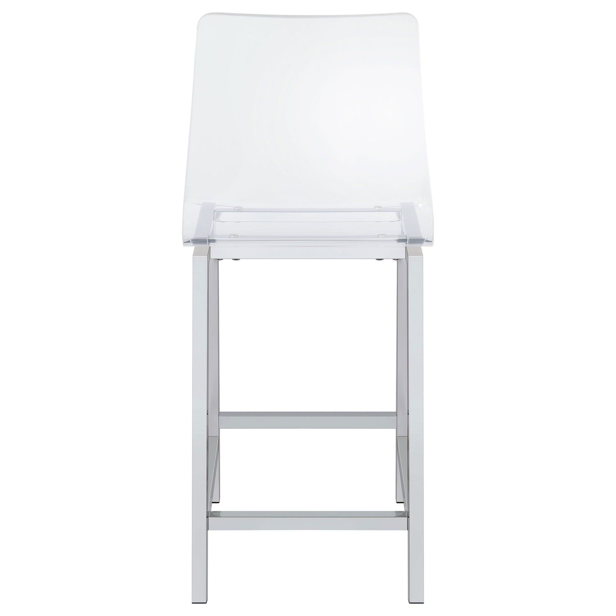 Counter Height Stools With Curved Back Design (Set of 2) - Clear