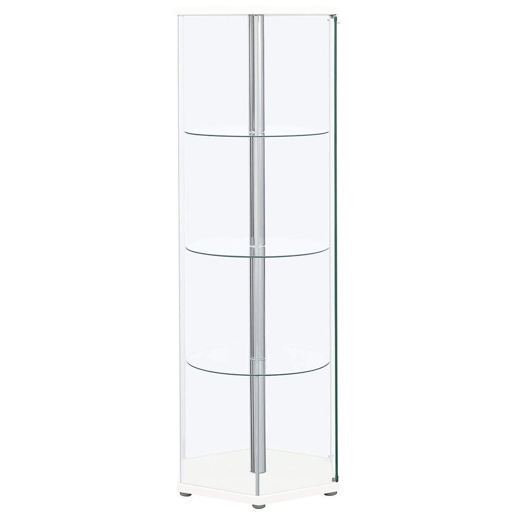 Tenley - 4 Shelf Curio Cabinet With Hexagonal Design